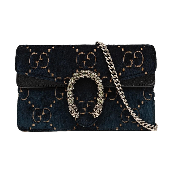 Dionysus Super Mini Monogram Velvet Blue