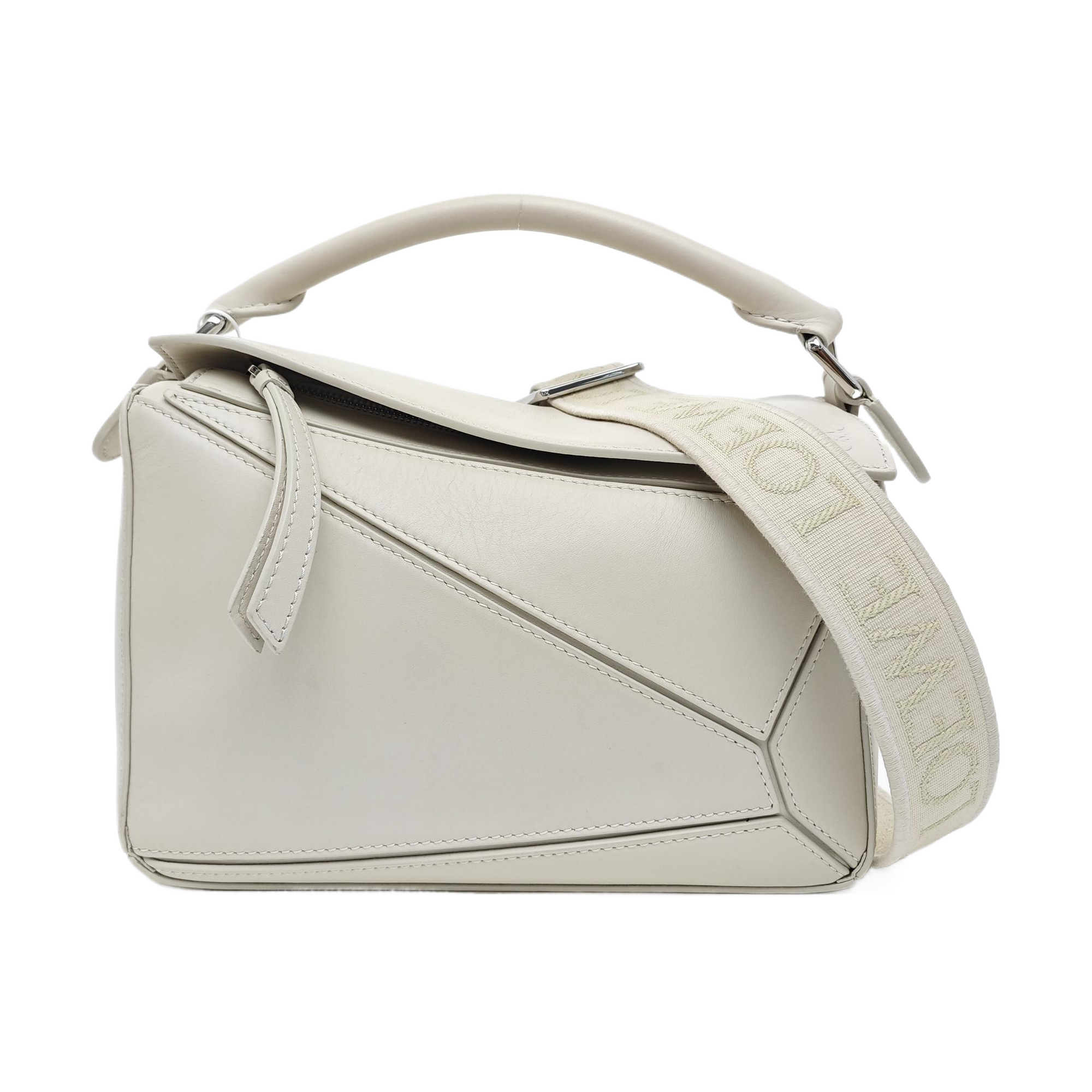 Puzzle Small Calfskin White