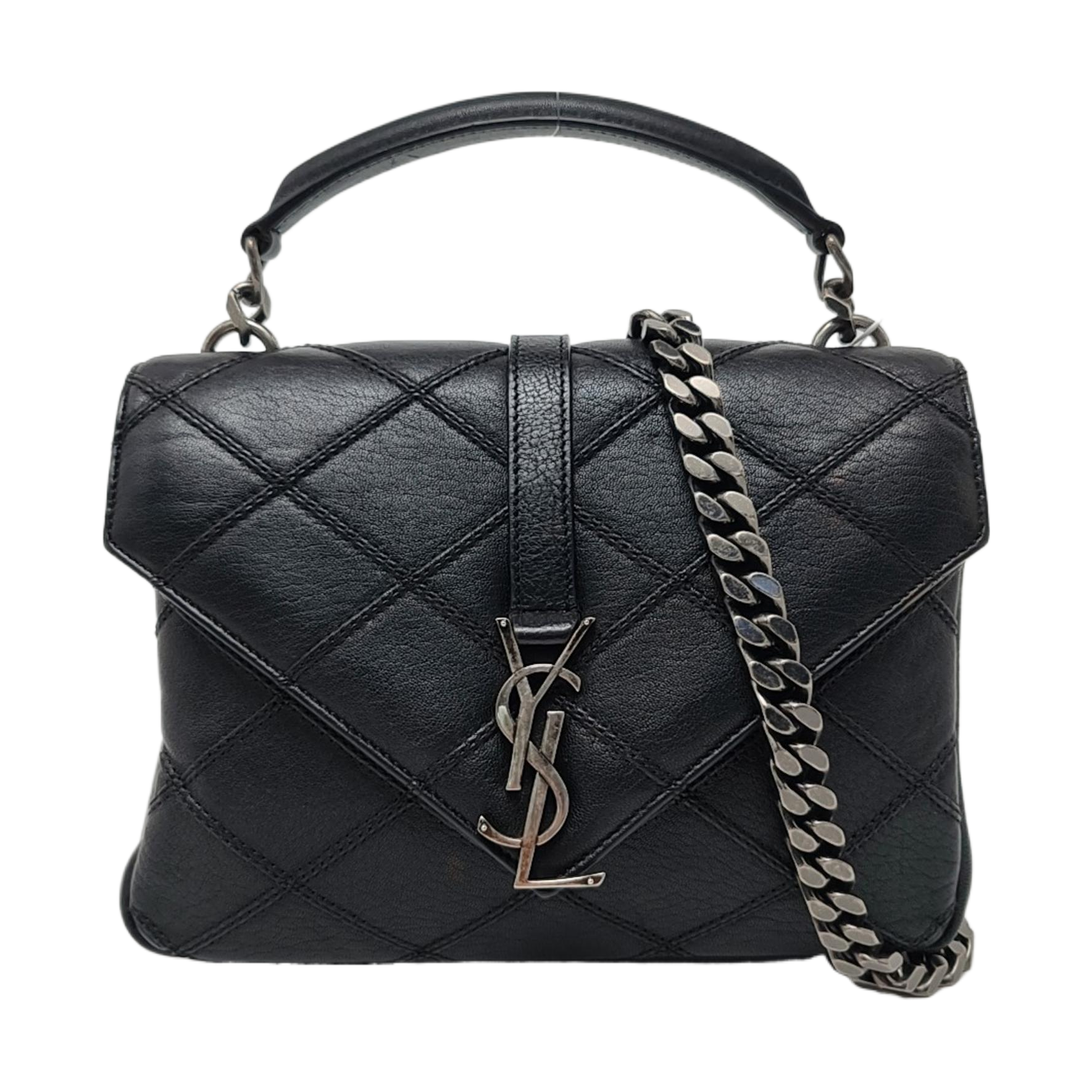 COLLEGE Medium Quilted Calfskin Black