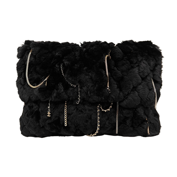 Fur Clutch Black