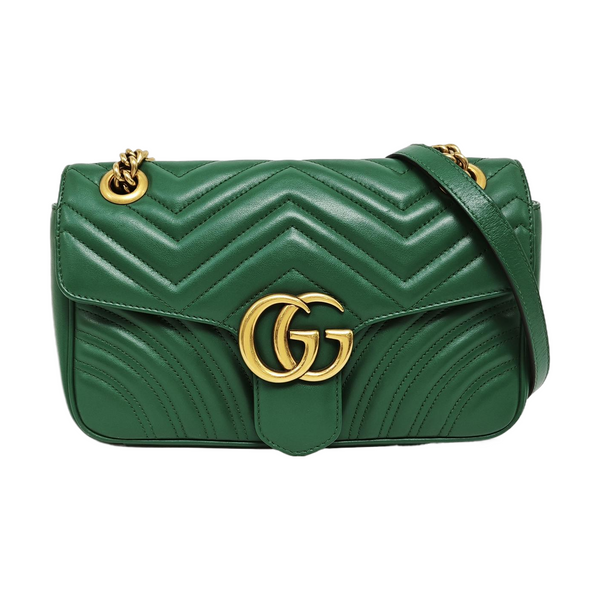GG Marmont Medium Quilted Calfskin Green