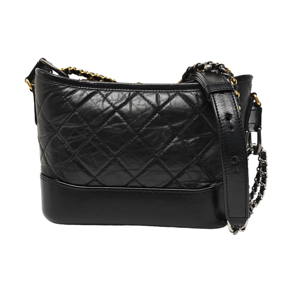 GABRIELLE Small Quilted Vintage Calf Black