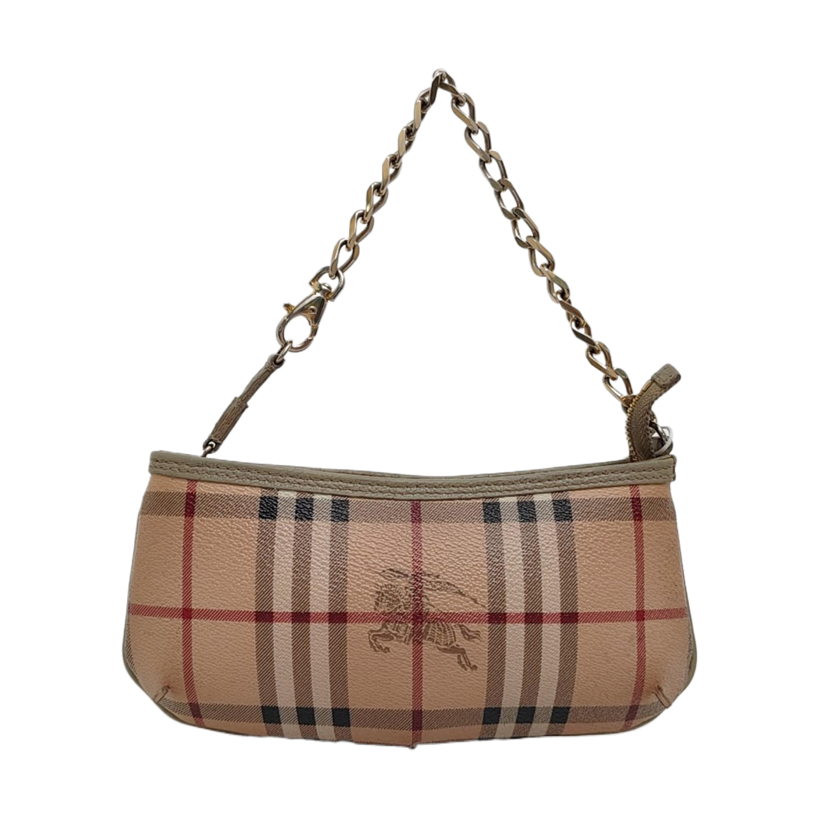 Coated Canvas Clutch Beige