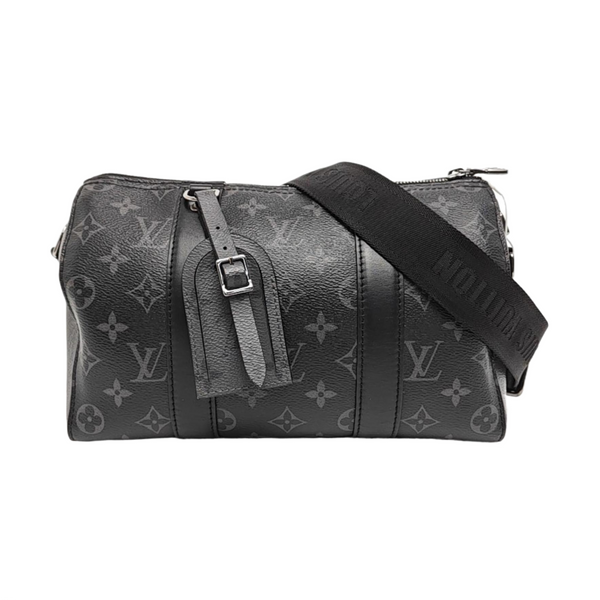 KEEPALL Monogram Coated Canvas Black