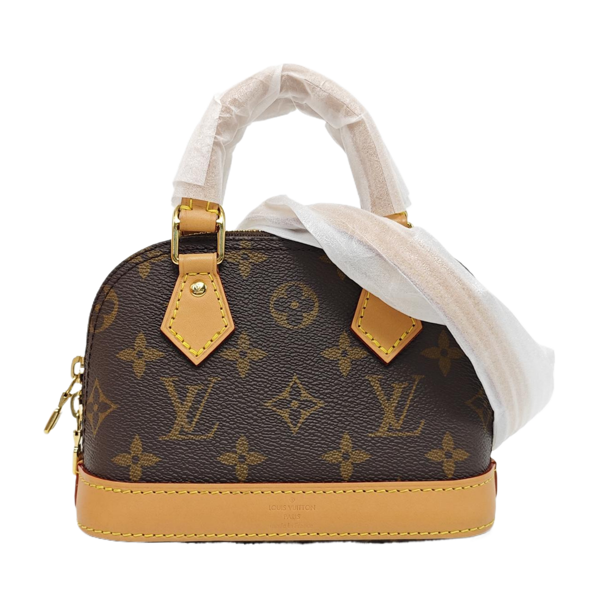 ALMA Mini Monogram Coated Canvas Brown
