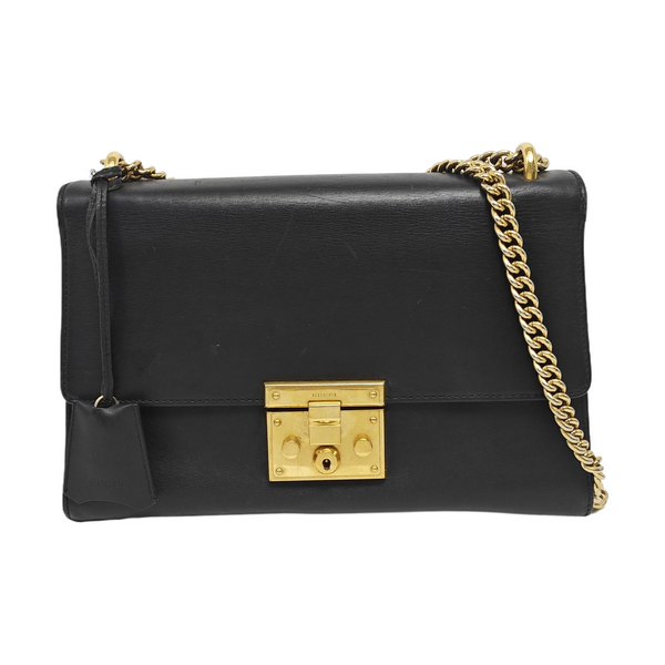 Padlock Medium Calfskin Black