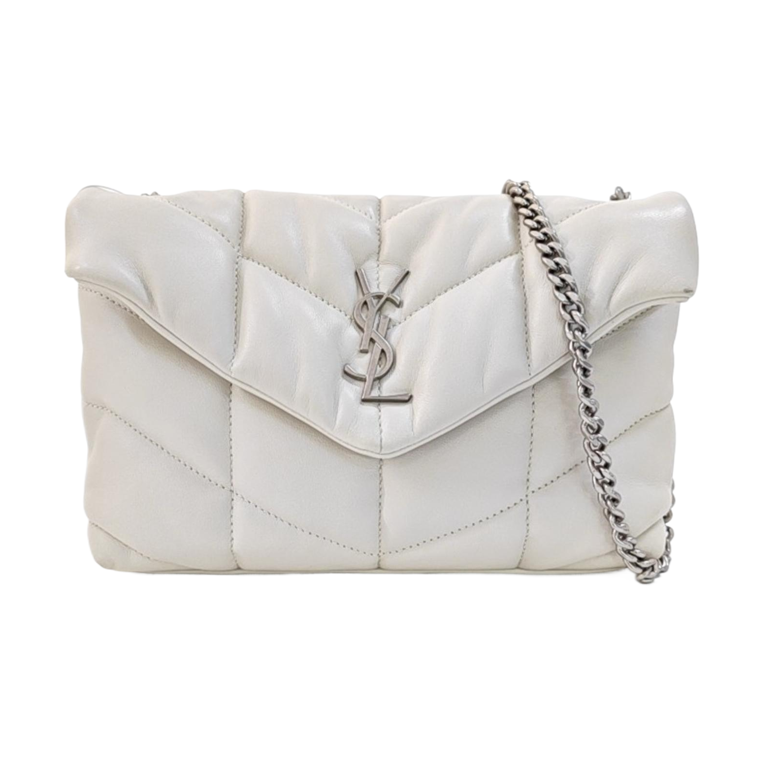 PUFFER TOY Mini Quilted Lambskin White