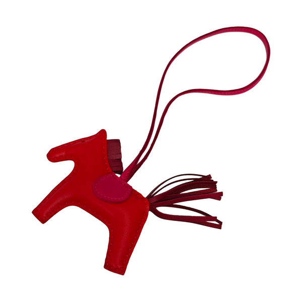 Leather Bag Charm Red