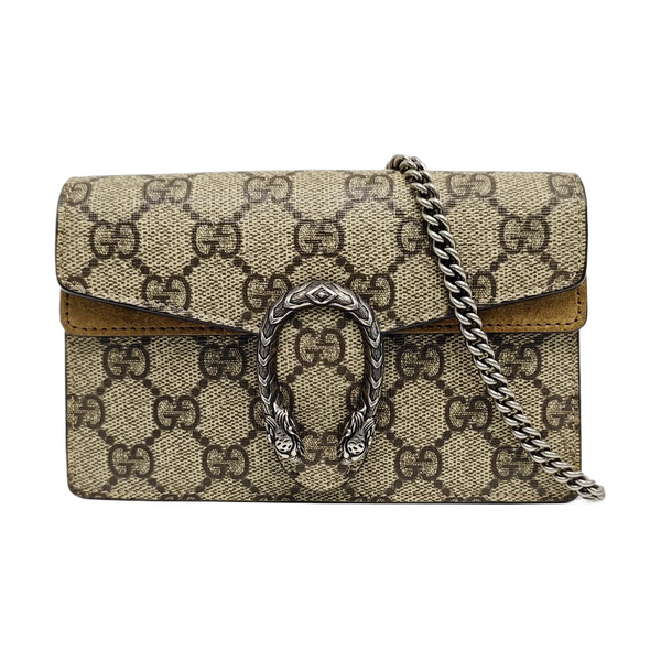 Dionysus Super Mini Monogram Coated Canvas Beige