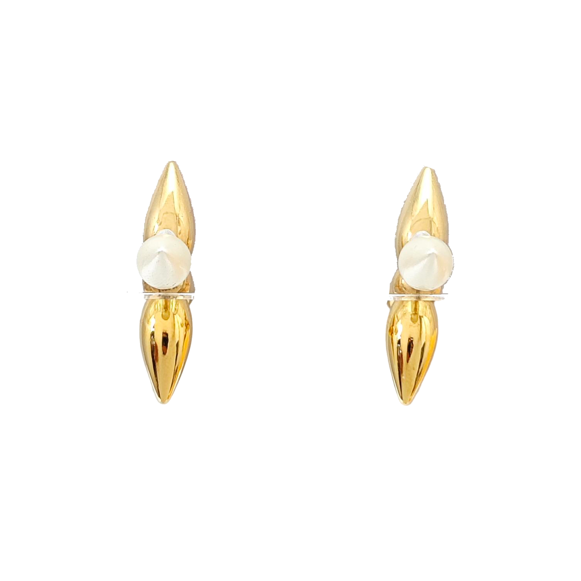 Pendientes de botón metálicos dorados LOUISETTE