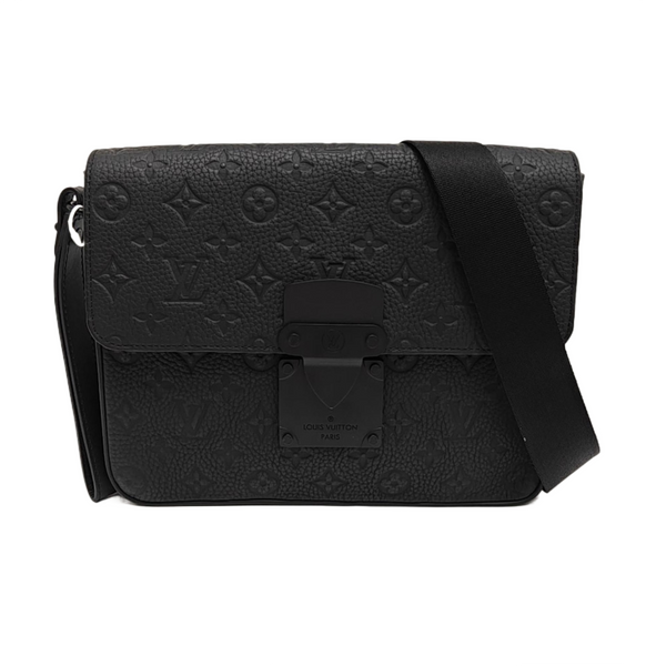 S LOCK Monogram Calfskin Black