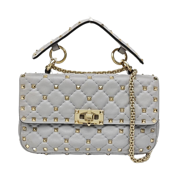 Spike Up Quilted Lambskin Gray