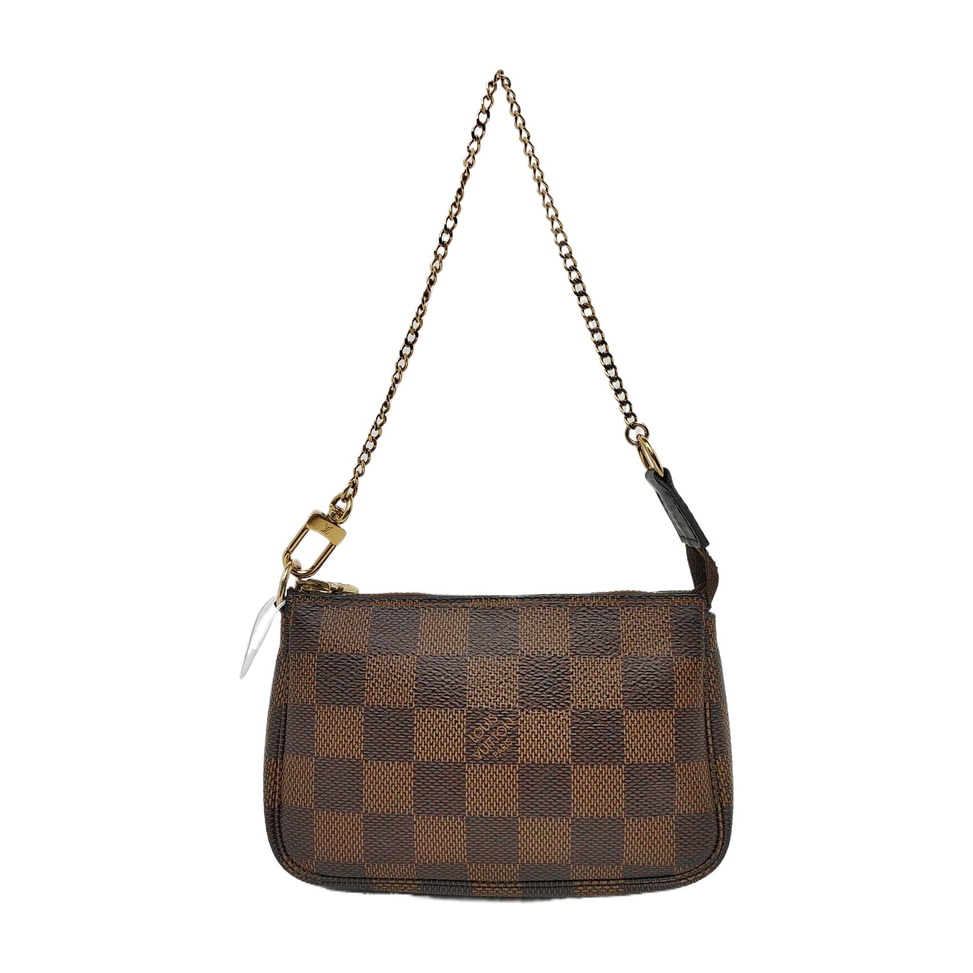 Authenticated pre-owned  ACCESSOIRES Mini Damier Ebene Coated Canvas Brown - Top Handle Bag at Looply