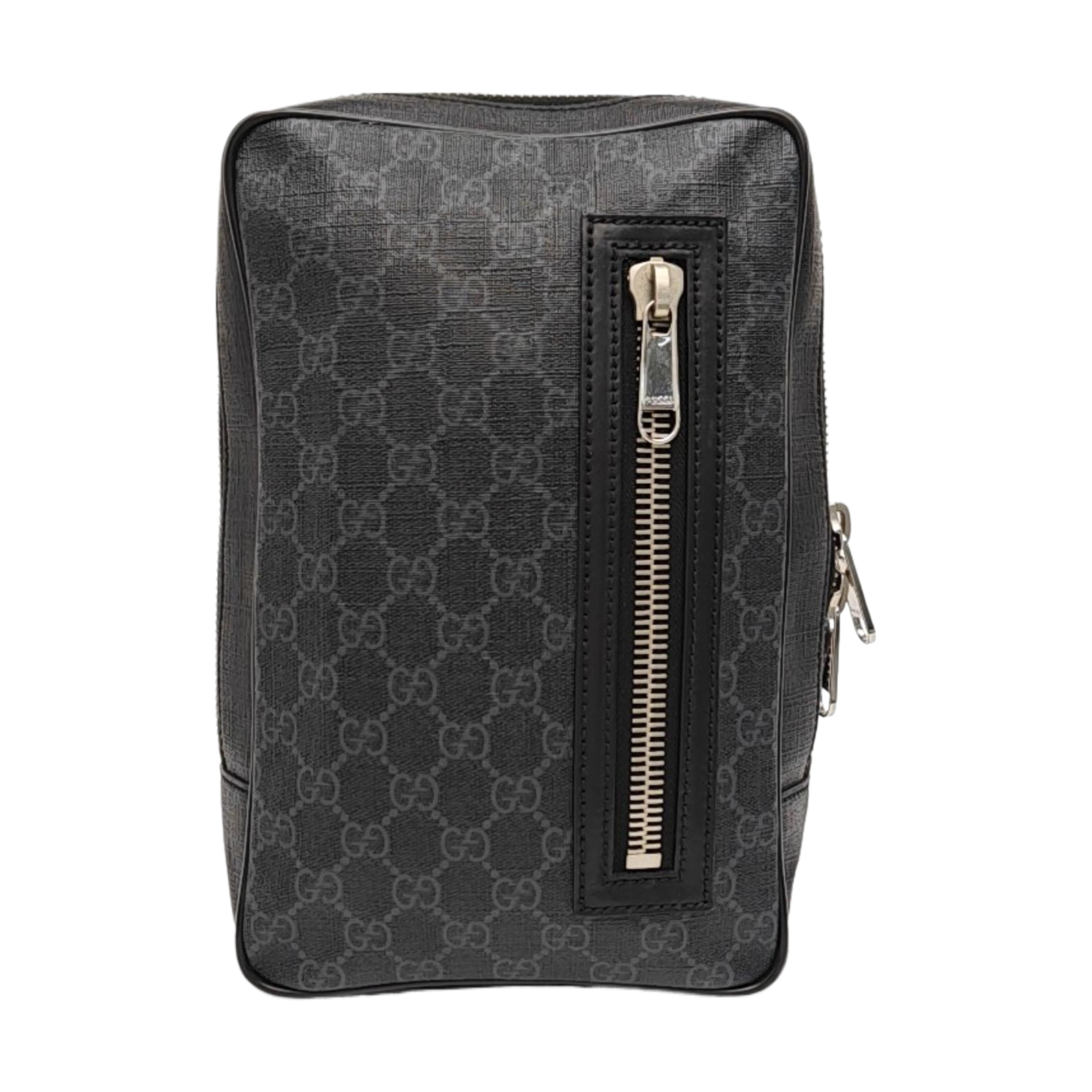 Monogram Coated Canvas Shoulder Bag Black