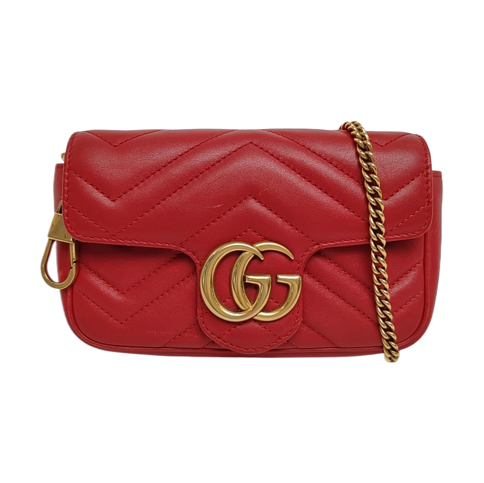 GG Marmont Mini Quilted Calfskin Red