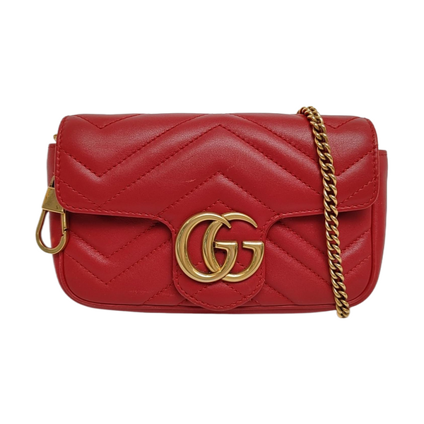 GG Marmont Mini Quilted Calfskin Red