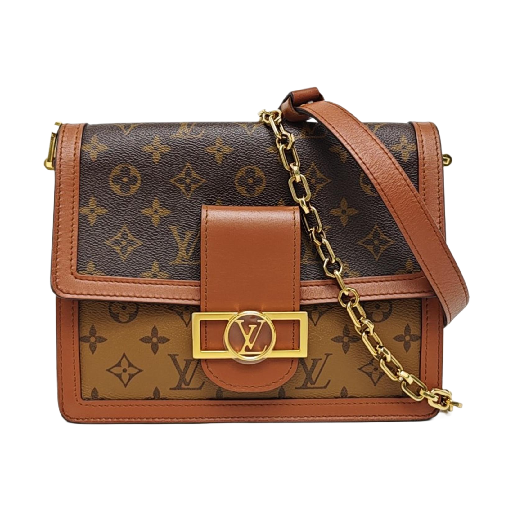 DAUPHINE MM Monogram Coated Canvas Brown