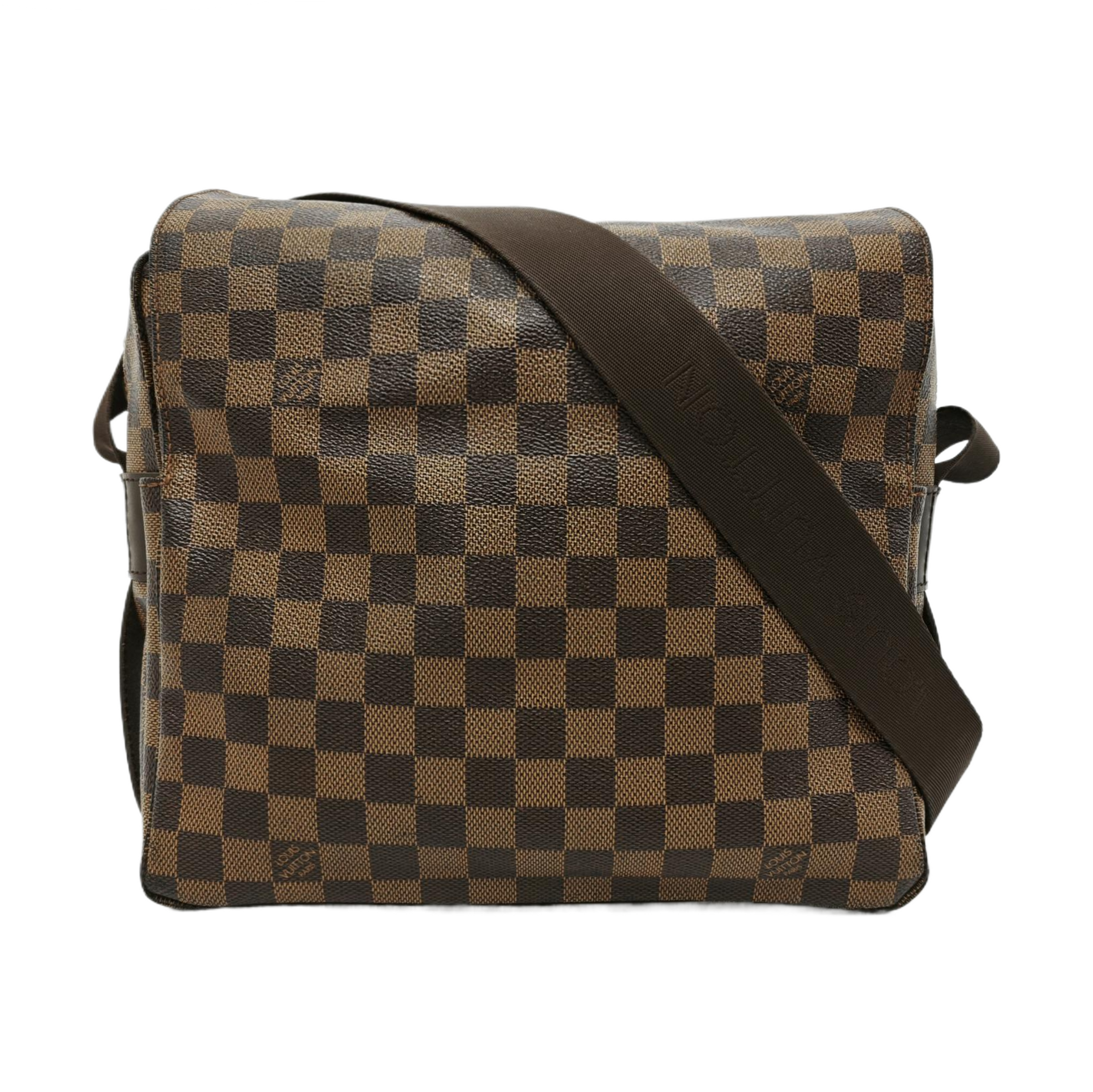 NAVIGLIO Damier Ebene Coated Canvas Brown