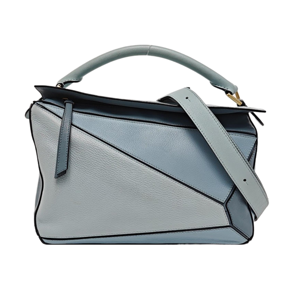 Puzzle Medium Calfskin Blue