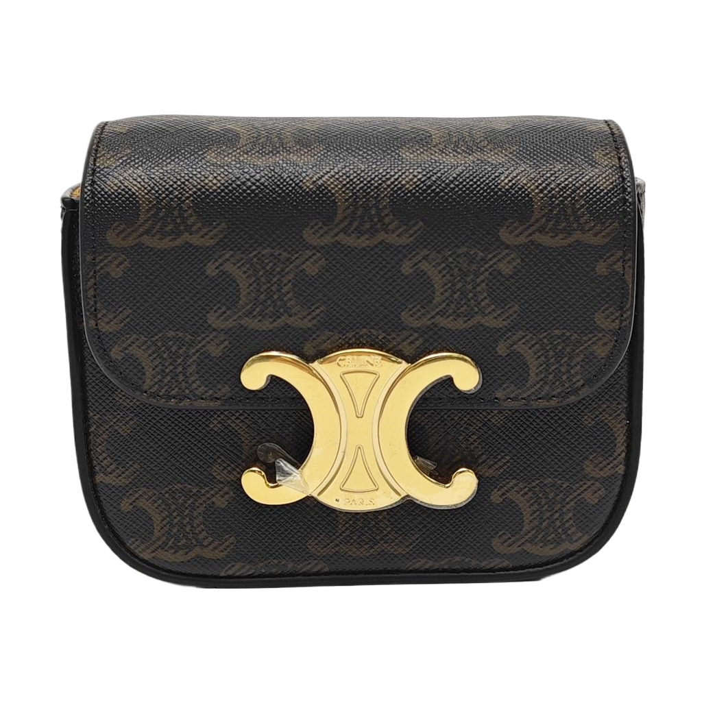 Authenticated pre-owned  TRIOMPHE Mini Coated Canvas Black - Shoulder Bag at Looply