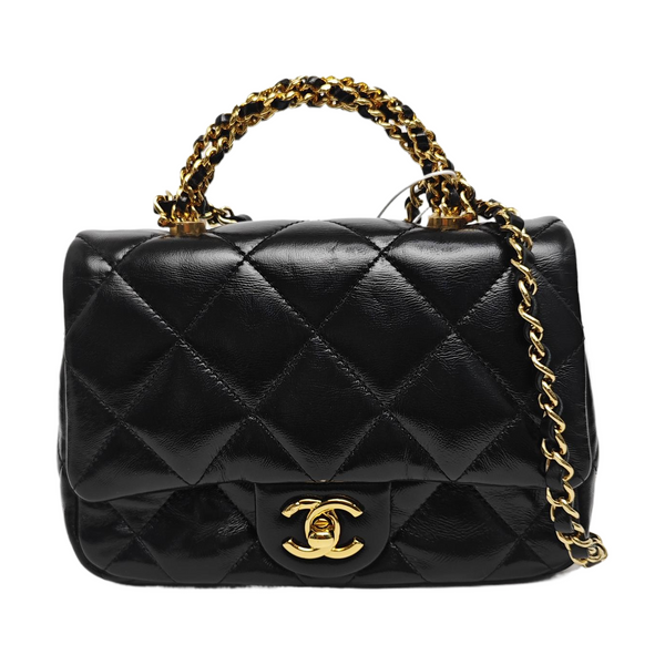 Quilted Lambskin Shoulder Bag Mini Black