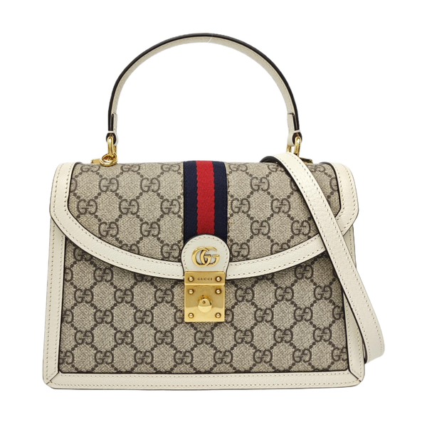 Ophidia Small Monogram Coated Canvas Beige