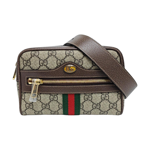 Ophidia Small Monogram Coated Canvas Beige