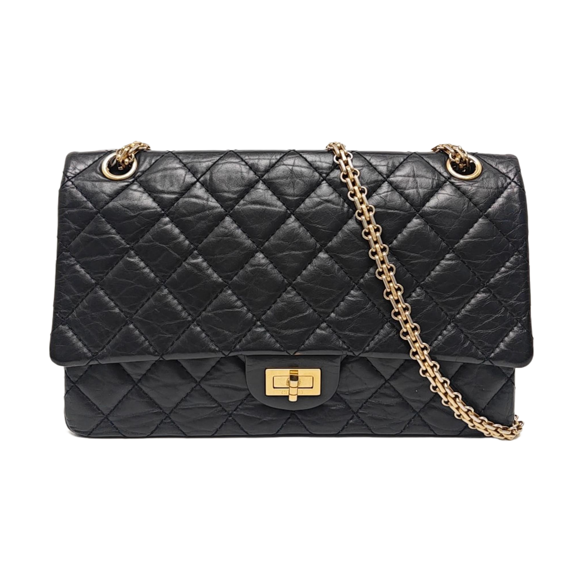 2.55 227 (jumbo) Quilted Calfskin Black
