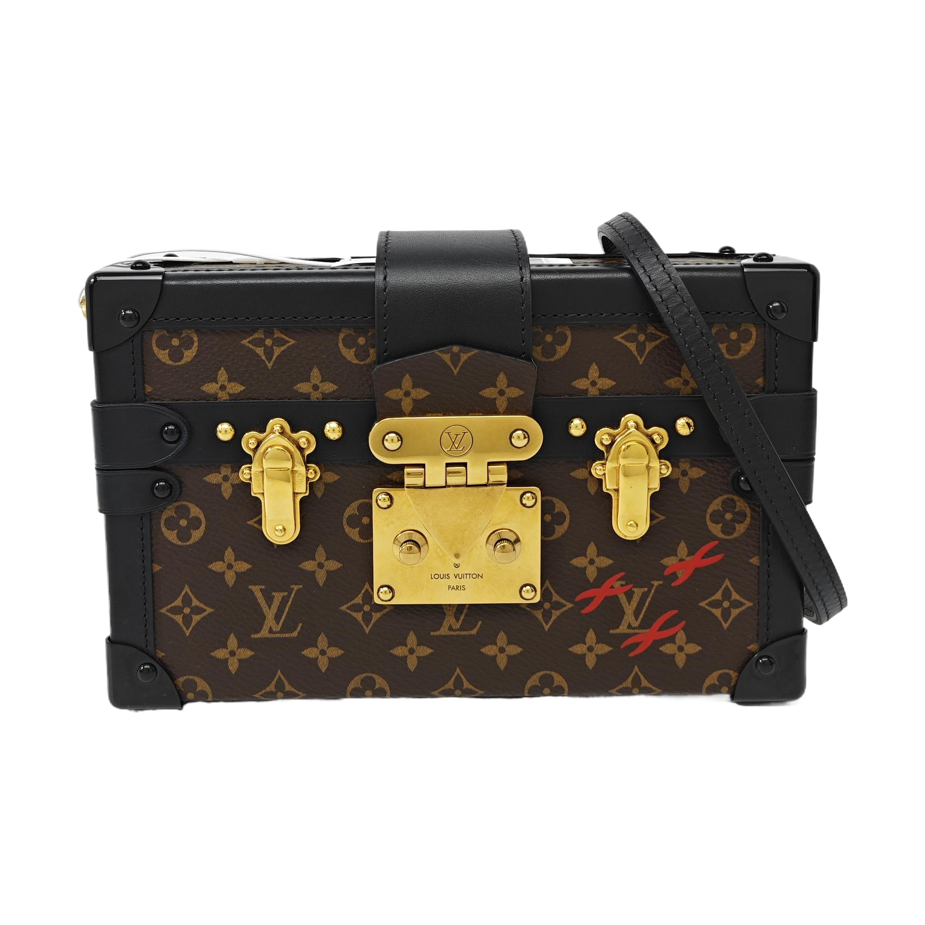 PETITE MALLE Monogram Coated Canvas Brown