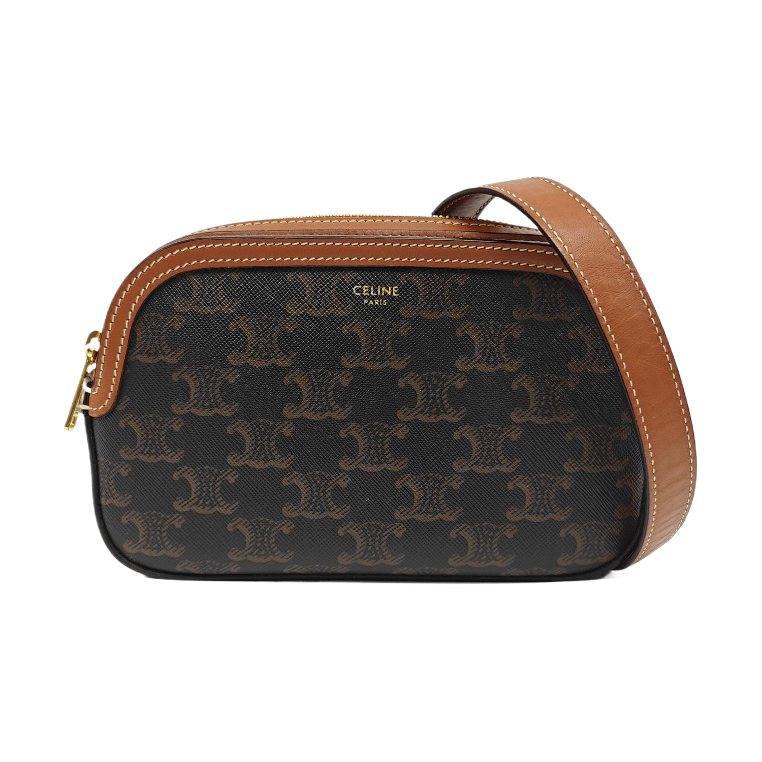 Authenticated pre-owned  TRIOMPHE CANVAS Small Coated Canvas Brown - Belt Bag at Looply