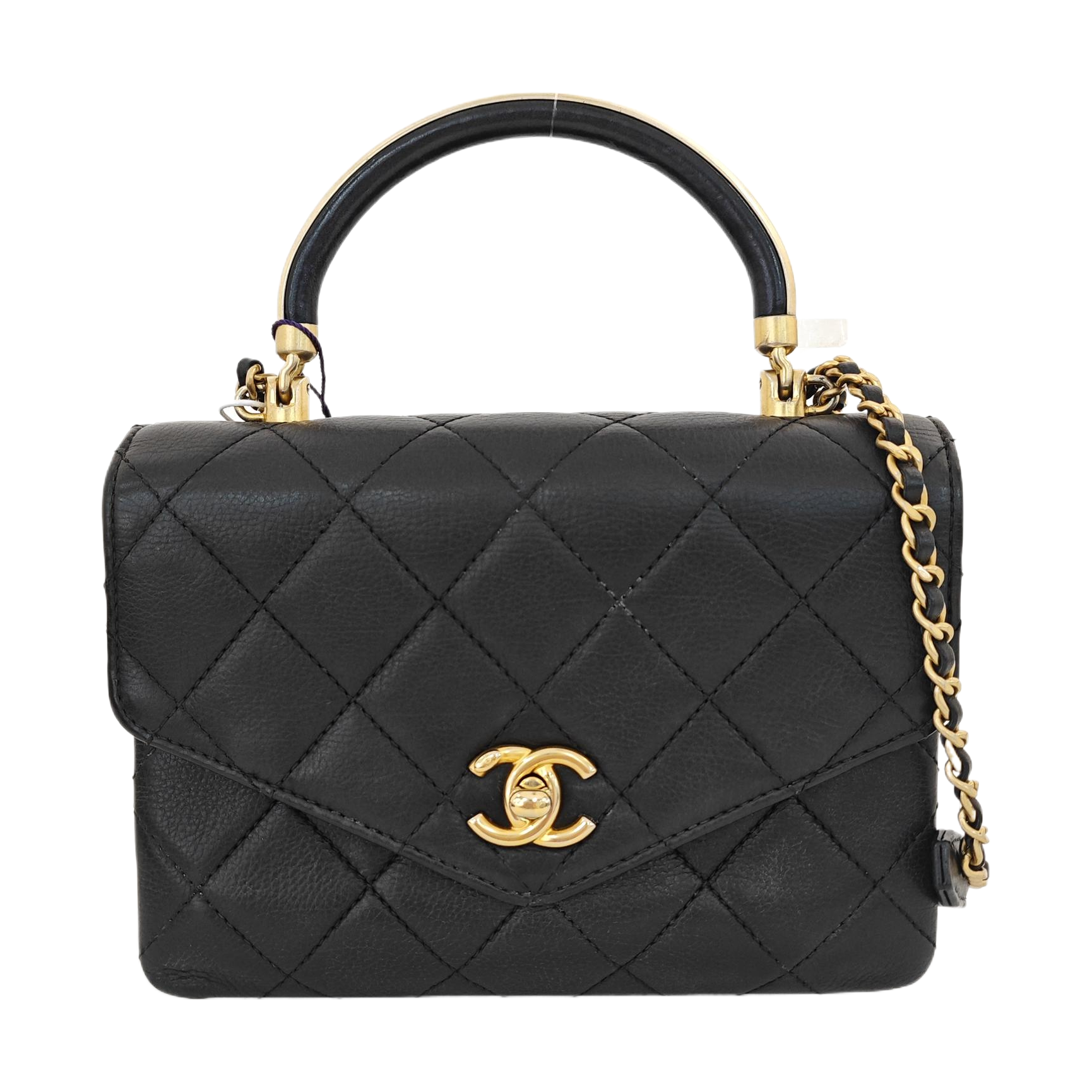 Quilted Calfskin Shoulder Bag Black