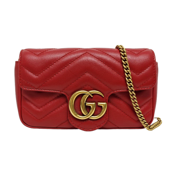 GG Marmont Mini Quilted Calfskin Red