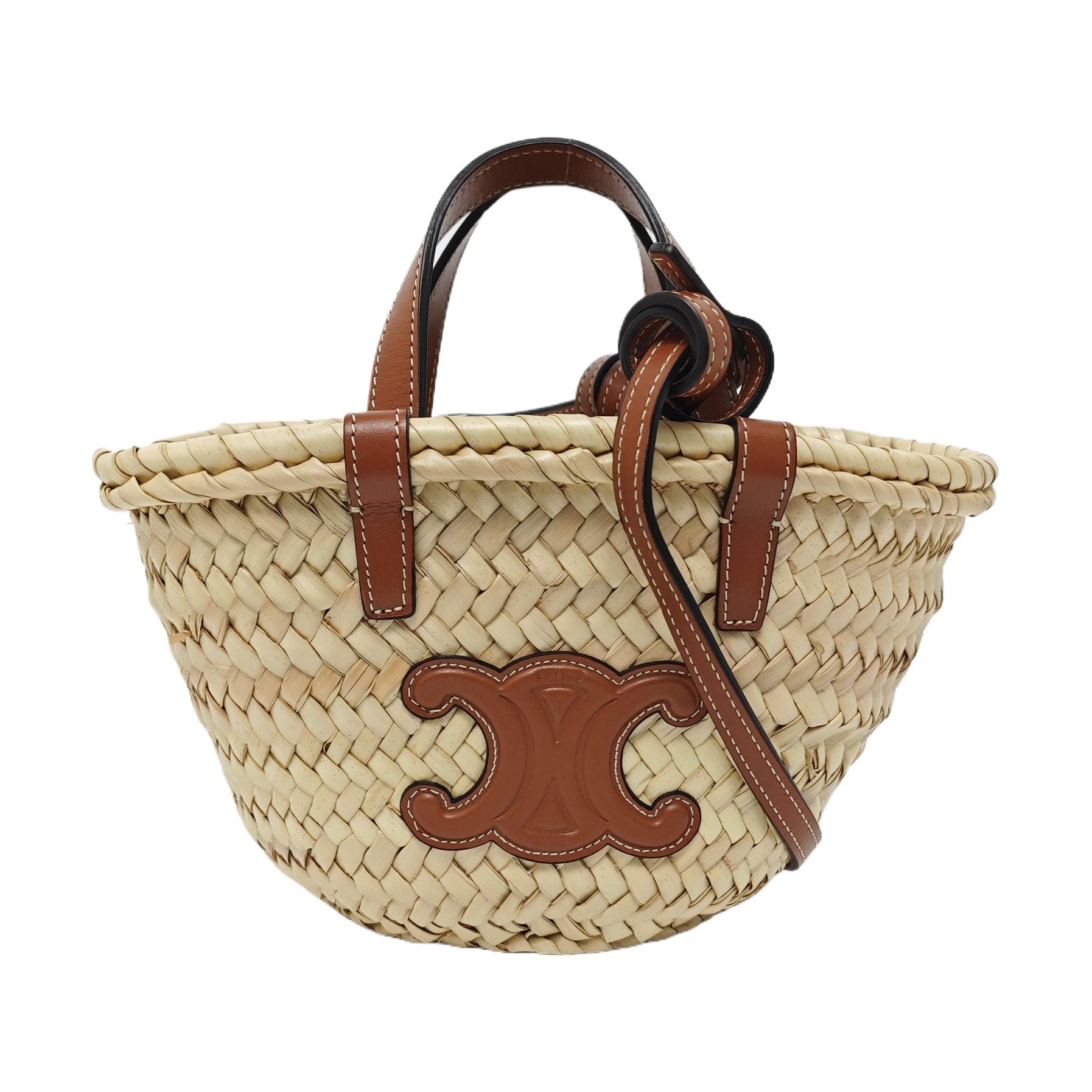 TEEN TRIOMPHE CELINE CLASSIC Mini Straw Beige