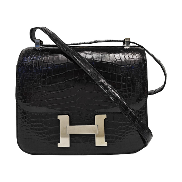 Constance 23 Shiny Porosus Crocodile Black