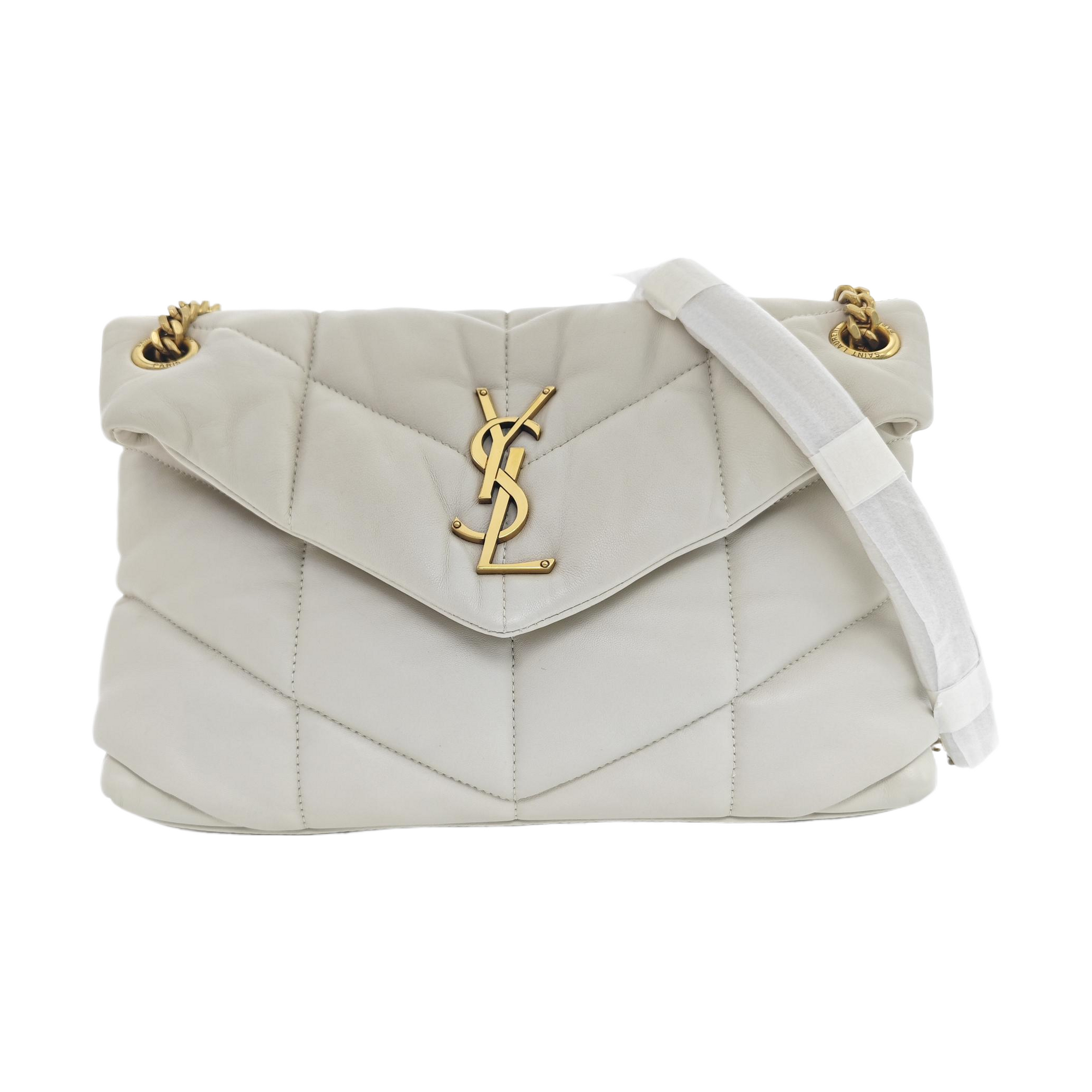 PUFFER Small Quilted Lambskin White