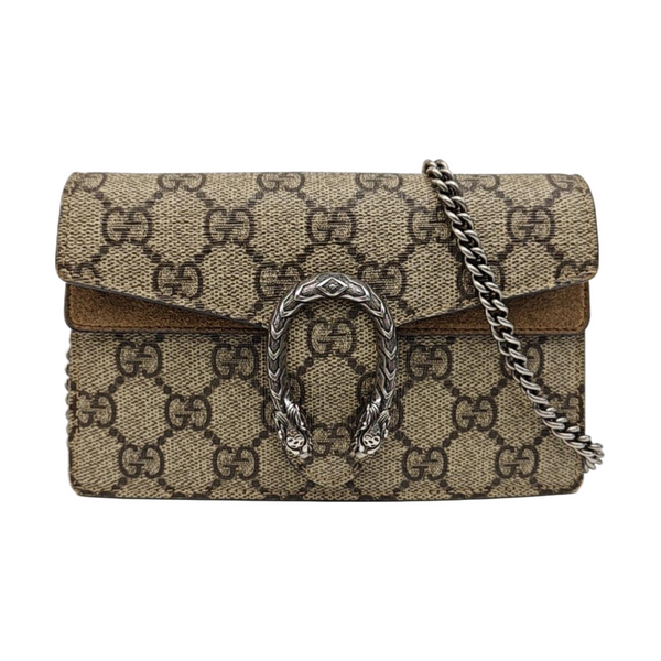 Dionysus Super Mini Monogram Coated Canvas Beige