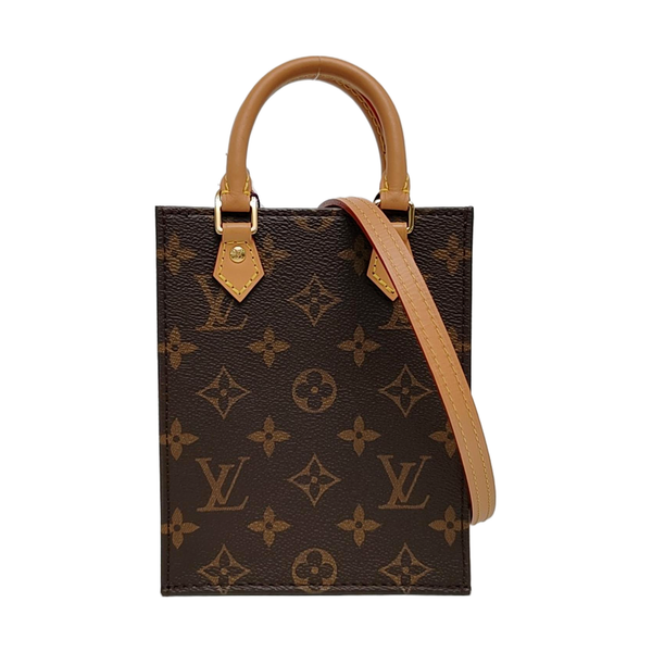 SAC PLAT Mini Monogram Coated Canvas Brown