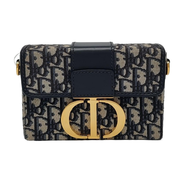 Authenticated pre-owned  30 Montaigne Oblique Canvas Blue - Shoulder Bag at Looply