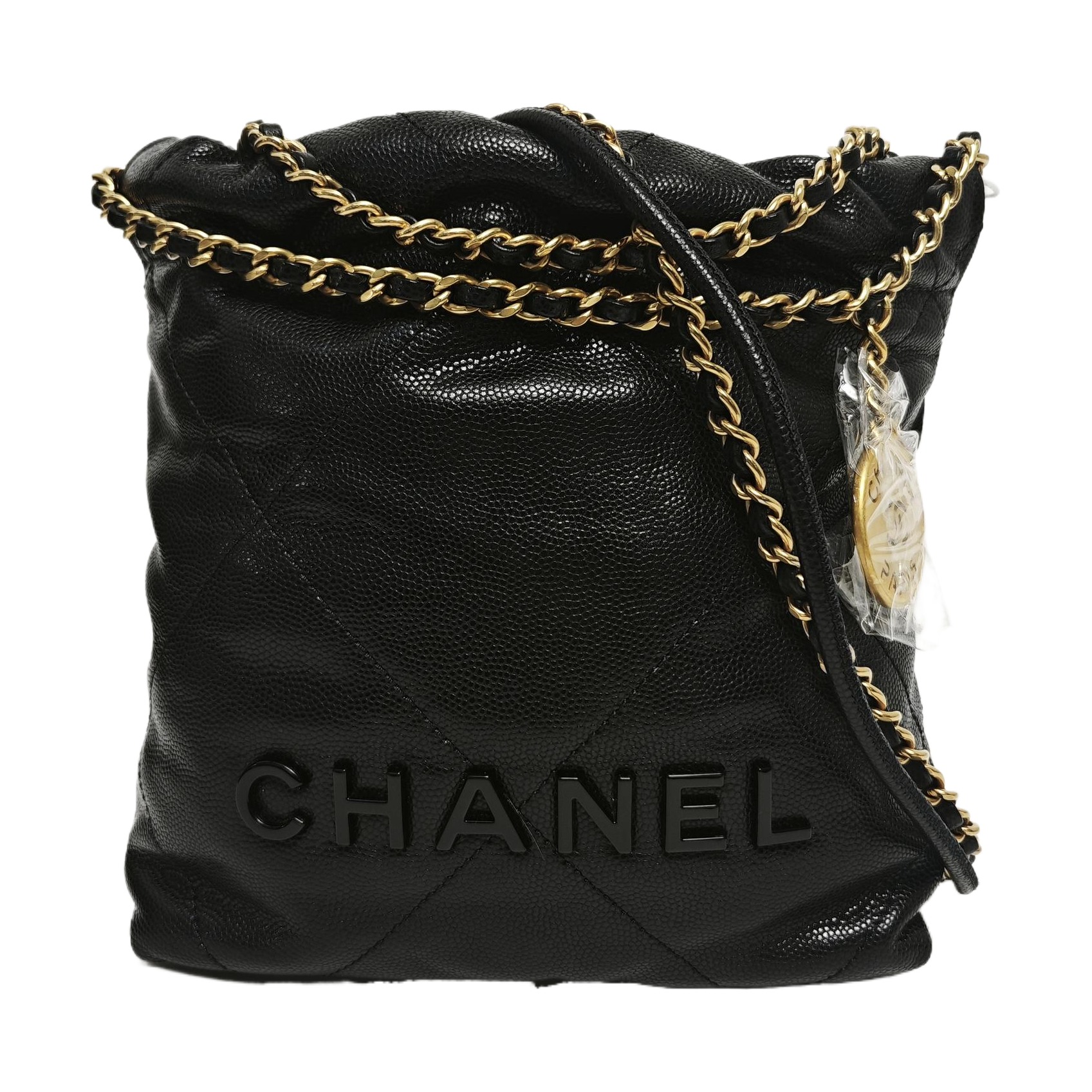 CHANEL 22 Mini Quilted Grained Calfskin Black