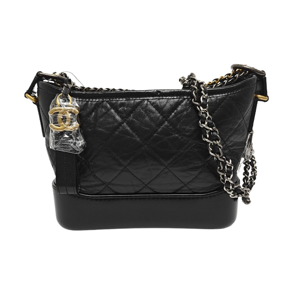 GABRIELLE Small Quilted Calfskin Black