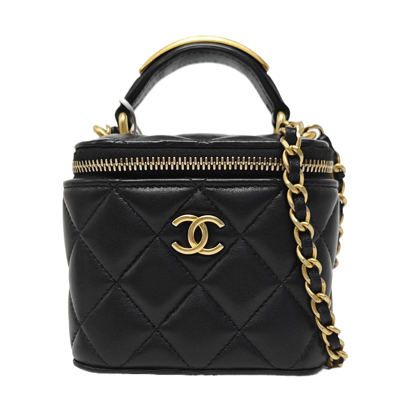 VANITY CASE Mini Quilted Lambskin Black