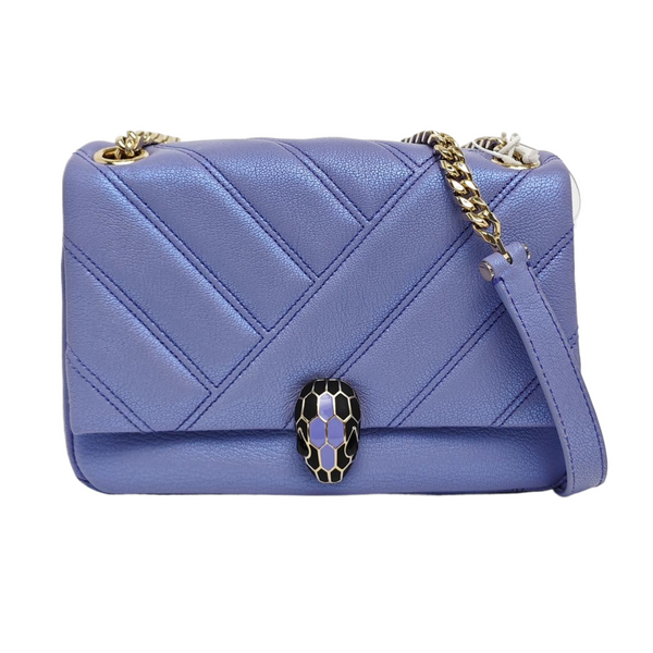 SERPENTI CABOCHON Small Quilted Lambskin Blue
