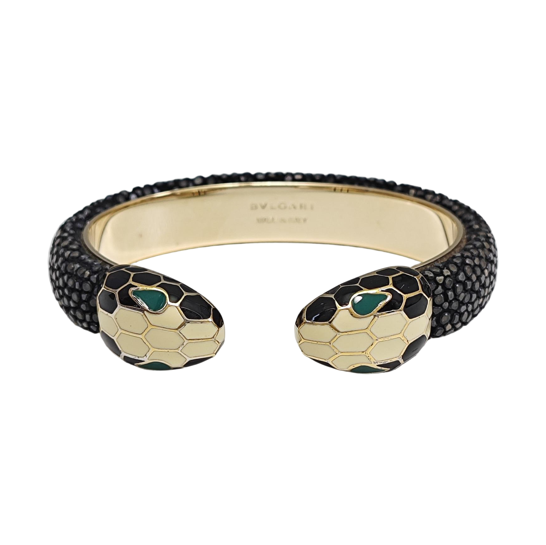 SERPENTI Brass Black Bangle