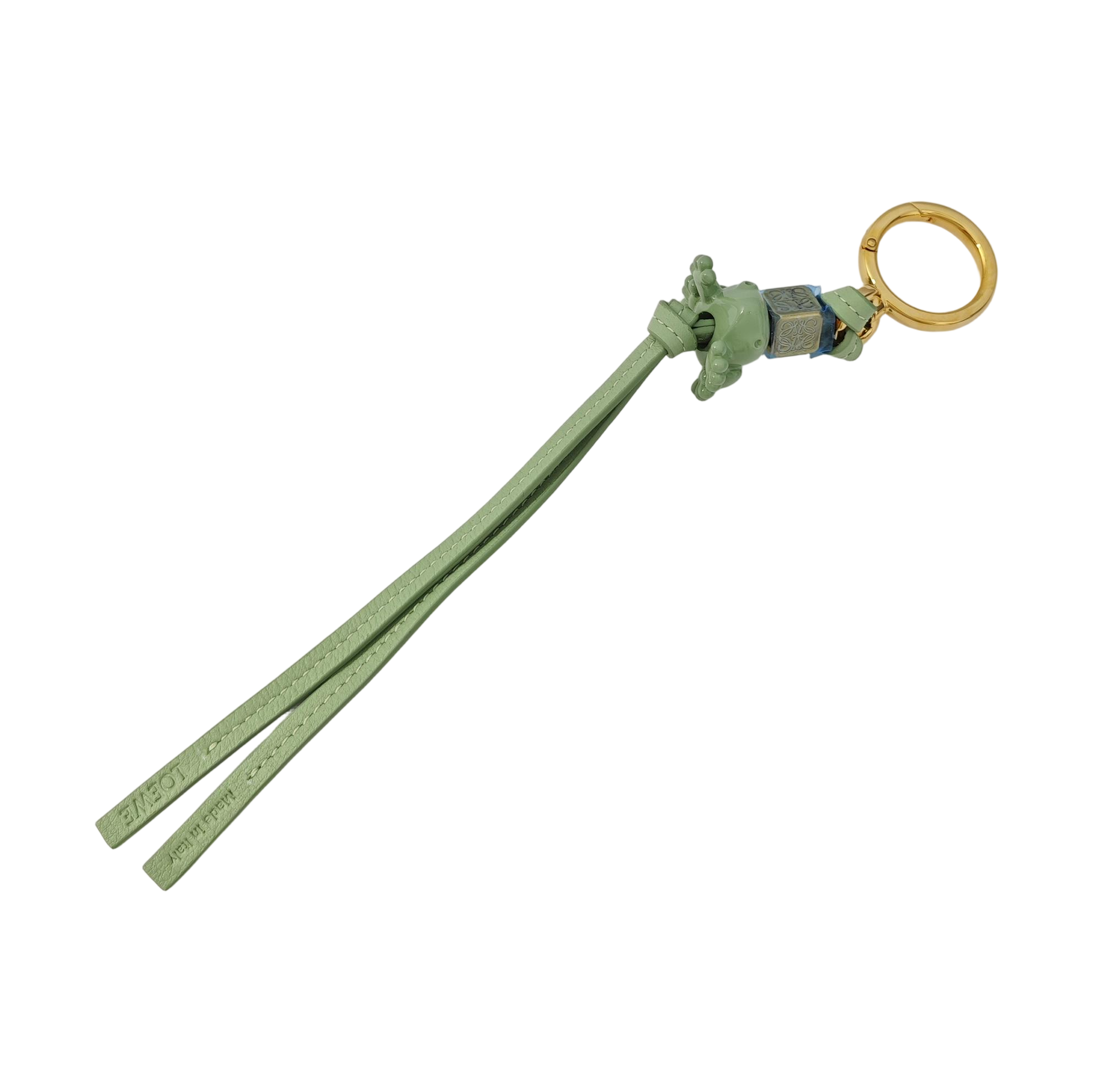 Leather Bag Charm Green