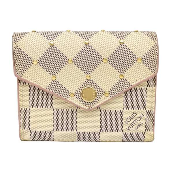 ZOE Damier Azur Coated Canvas White Wallet