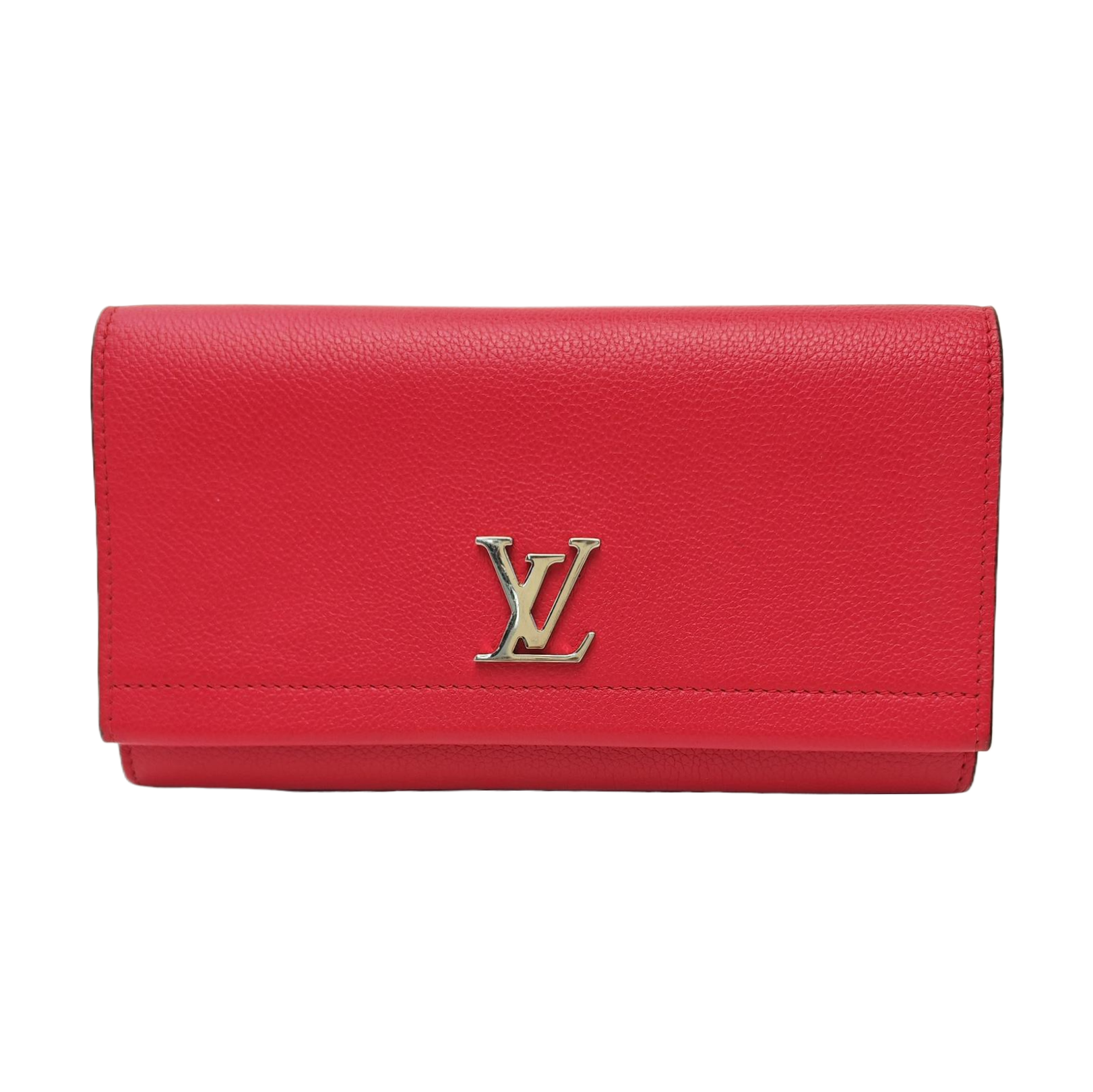 LOCKME BB Calfskin Red Wallet