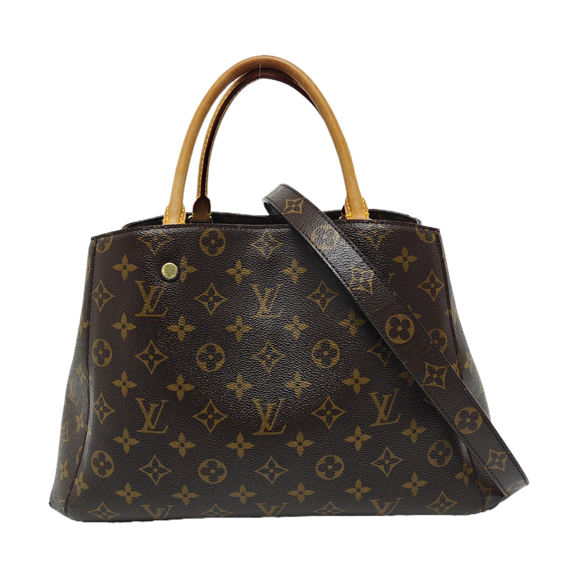 MONTAIGNE GM Monogram Coated Canvas Brown