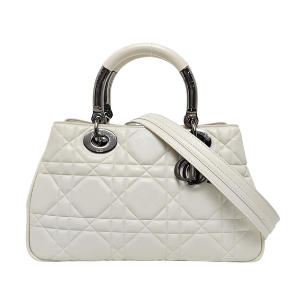 Lady 95.22 Cannage Calfskin White
