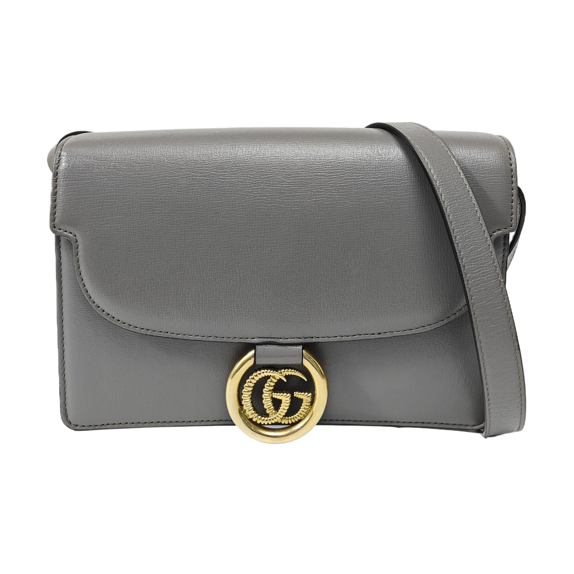 GG Ring Small Calfskin Gray