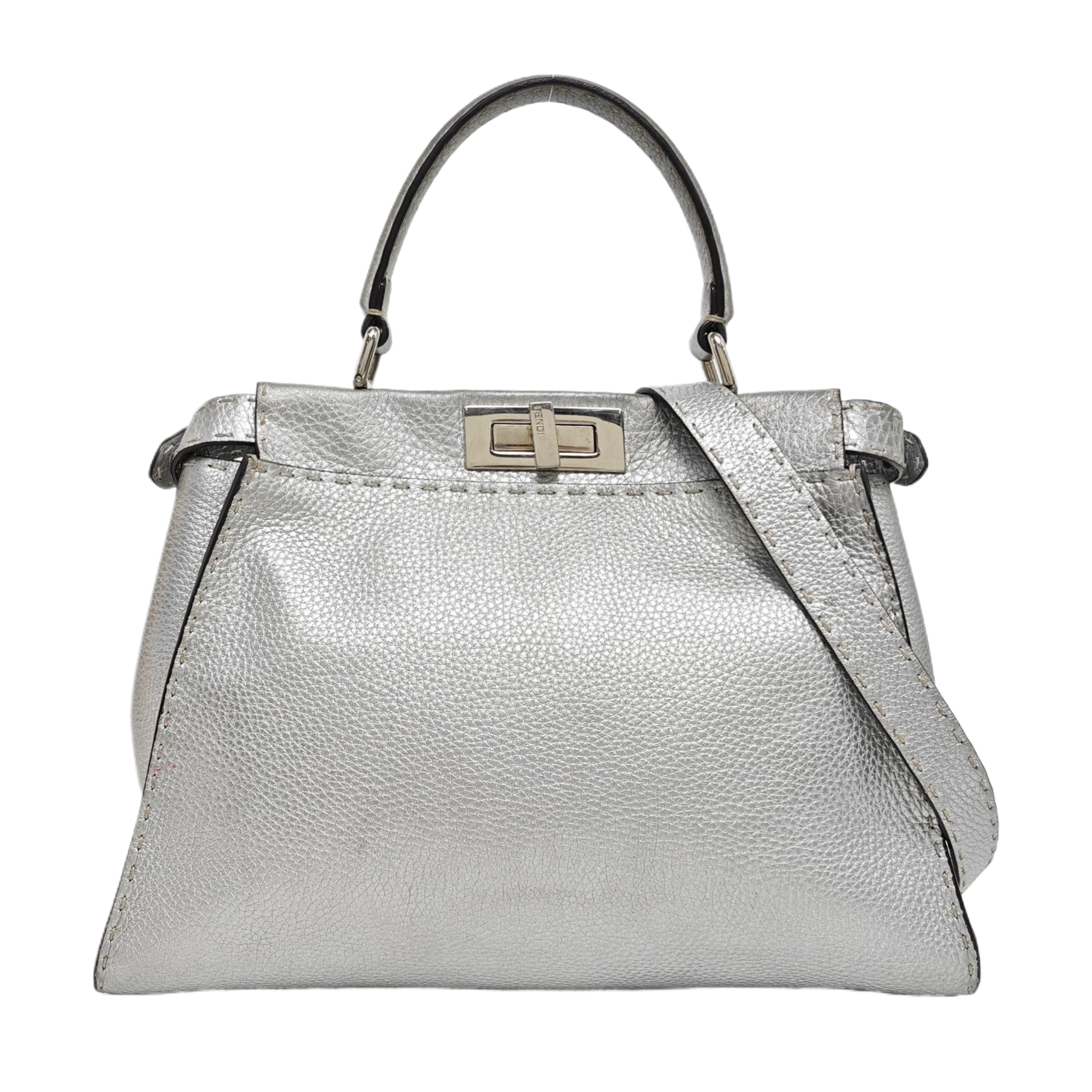 Peekaboo Medium Calfskin Silver